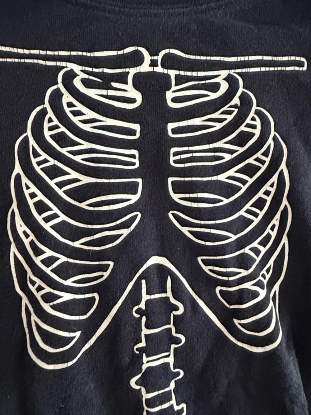 Kids Black Skeleton Pajama Set - Glow Bone Print